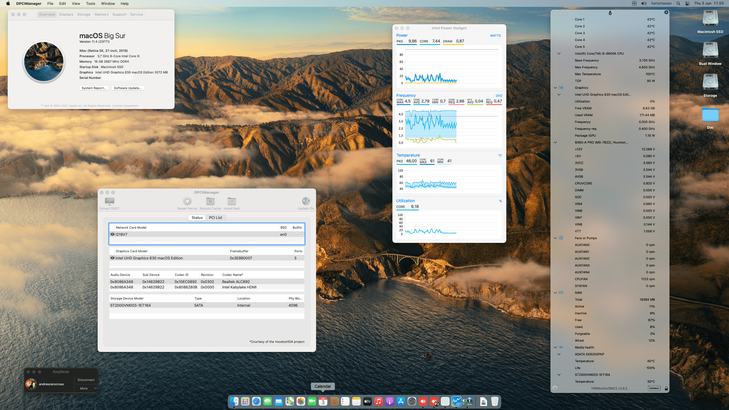 Success Hackintosh macOS Big Sur 11.4 Build 20F71 in MSI B360-A Pro + Intel Core i5 9600K + Nvidia RTX 2060